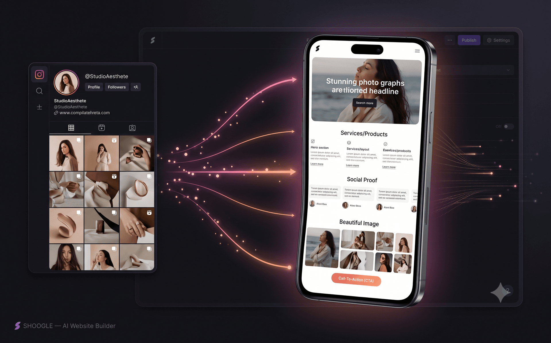 Shoogle — AI website builder project preview